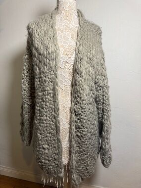 Pol grey chunky knit cardigan